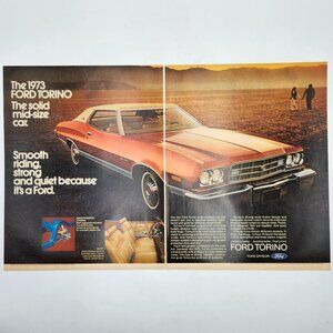 Vintage 1973 Ford Torino LIFE Magazine Print Ad
